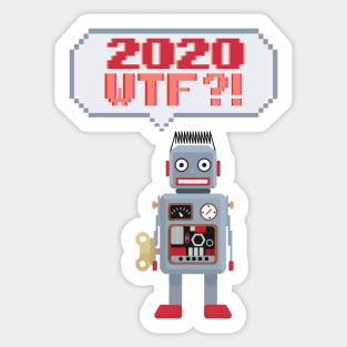 2020 WTF? Retro Robot Sticker